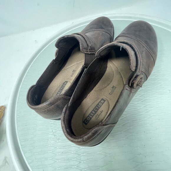 Clarks Collection Loafers Cheyn Madi Slip On Round Toe Brown Leather Size 9.5 - Picture 8 of 8